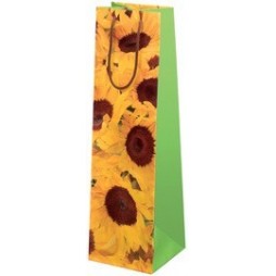 10 Stück Flaschentüten "Sonnenblumenmeer", mit Kordel