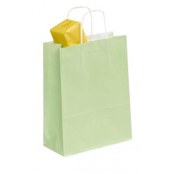 Papier-Tragetaschen Toptwist hellgrün 24,0 x 11,0 x 31,0 cm (BxTxH) Inhalt 50 Stück