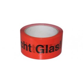 6 Stück Signalklebeband "Vorsicht Glas", rot, aus PP